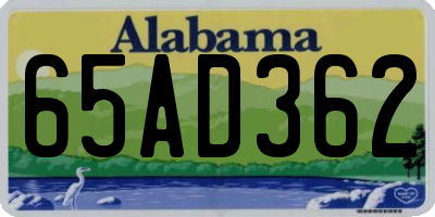 AL license plate 65AD362