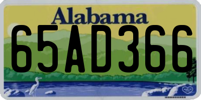 AL license plate 65AD366