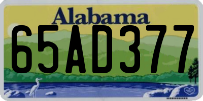 AL license plate 65AD377