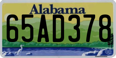 AL license plate 65AD378