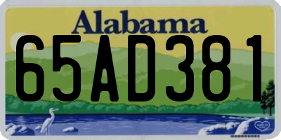 AL license plate 65AD381