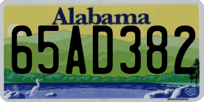 AL license plate 65AD382