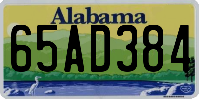 AL license plate 65AD384
