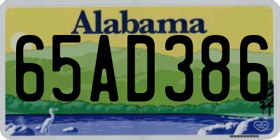 AL license plate 65AD386