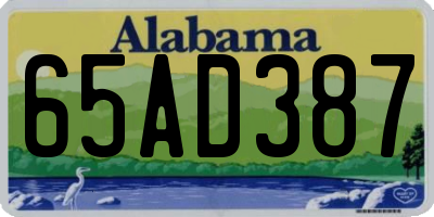 AL license plate 65AD387