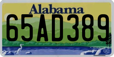 AL license plate 65AD389