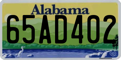 AL license plate 65AD402