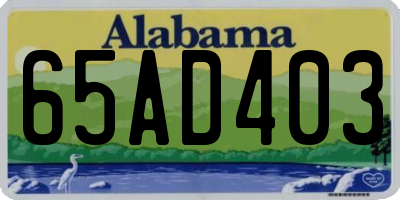 AL license plate 65AD403