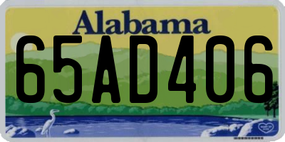 AL license plate 65AD406