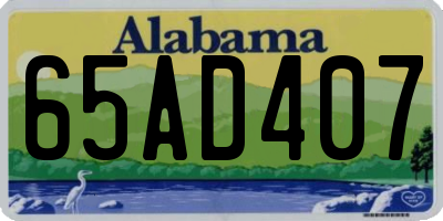 AL license plate 65AD407
