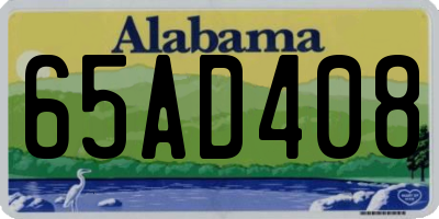 AL license plate 65AD408