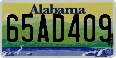 AL license plate 65AD409