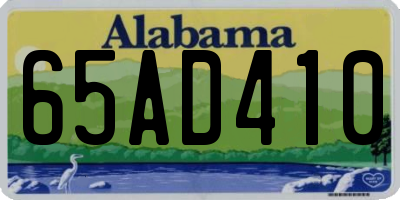 AL license plate 65AD410