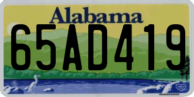 AL license plate 65AD419