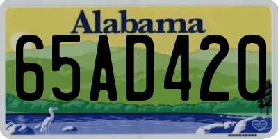 AL license plate 65AD420