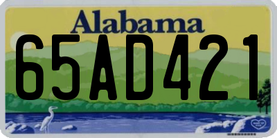 AL license plate 65AD421