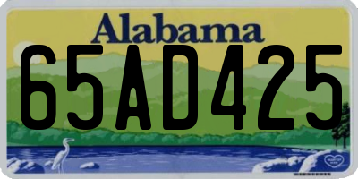 AL license plate 65AD425