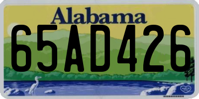 AL license plate 65AD426