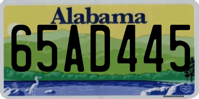 AL license plate 65AD445