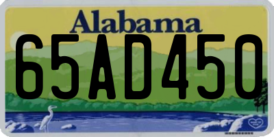 AL license plate 65AD450