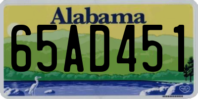 AL license plate 65AD451