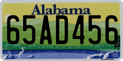 AL license plate 65AD456