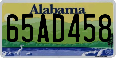 AL license plate 65AD458