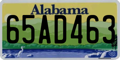 AL license plate 65AD463