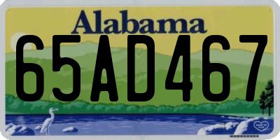AL license plate 65AD467
