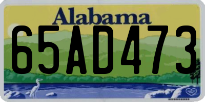 AL license plate 65AD473