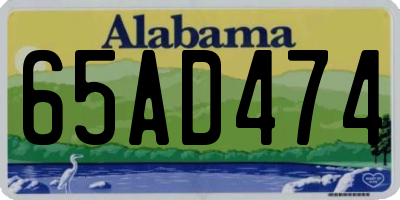 AL license plate 65AD474
