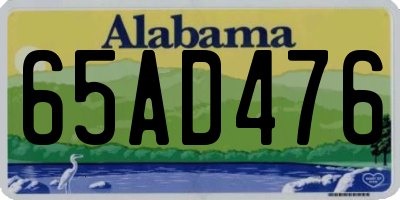 AL license plate 65AD476