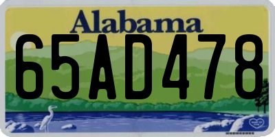 AL license plate 65AD478