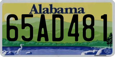 AL license plate 65AD481