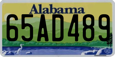 AL license plate 65AD489