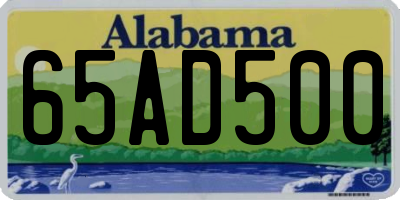 AL license plate 65AD500