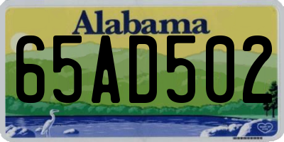 AL license plate 65AD502