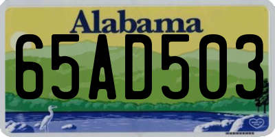 AL license plate 65AD503
