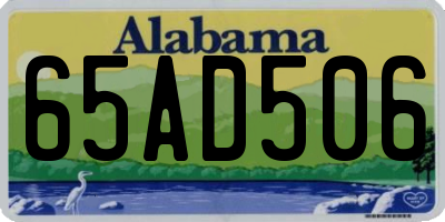 AL license plate 65AD506