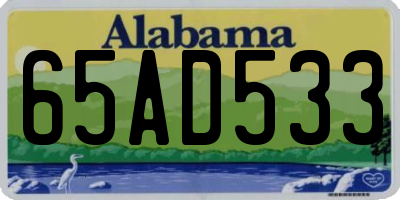 AL license plate 65AD533