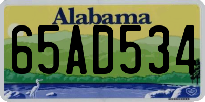 AL license plate 65AD534