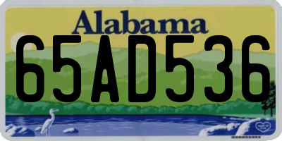 AL license plate 65AD536
