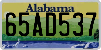 AL license plate 65AD537