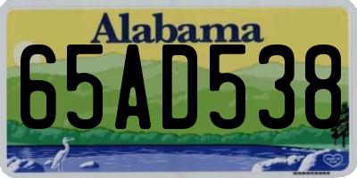 AL license plate 65AD538