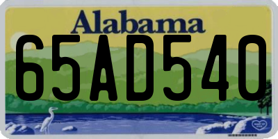 AL license plate 65AD540