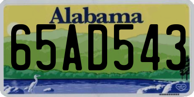 AL license plate 65AD543