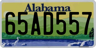 AL license plate 65AD557