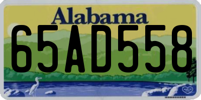 AL license plate 65AD558