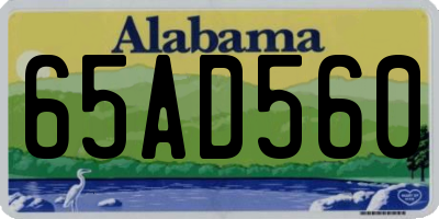 AL license plate 65AD560