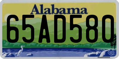 AL license plate 65AD580